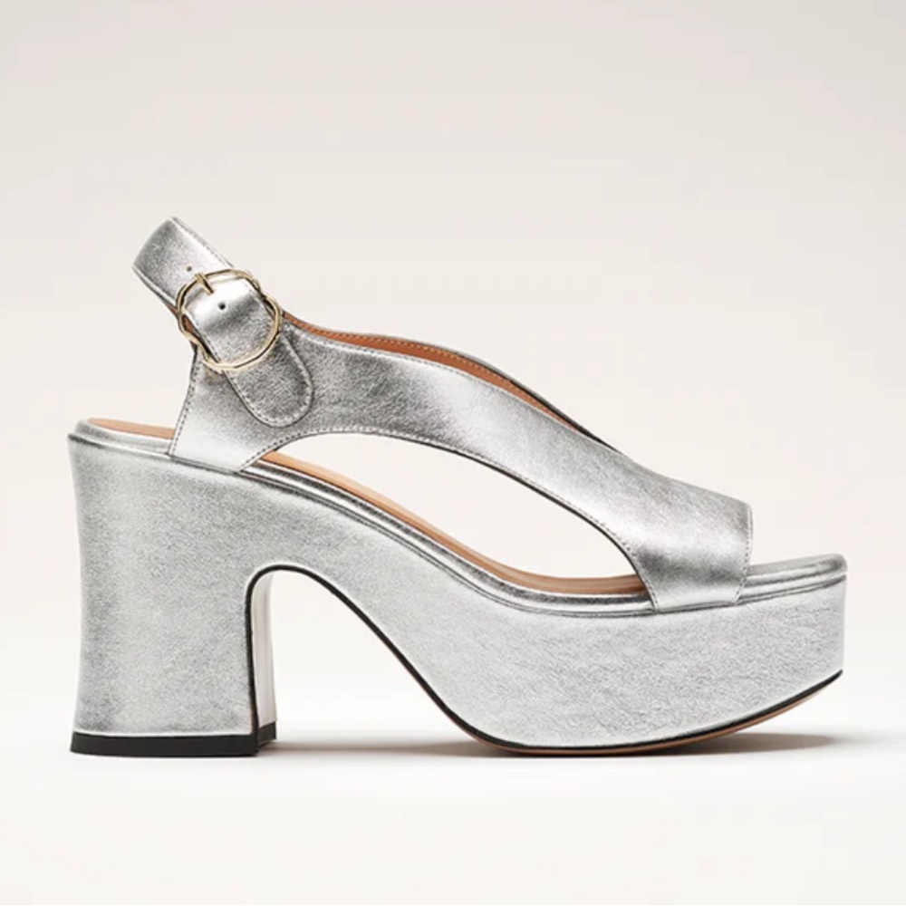 Nomasei Silver Platform taxi Sandals size 39